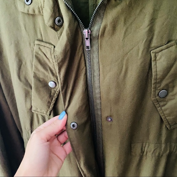 Love Tree Long Zip Up Jacket Green Sz Small - Picture 5 of 14